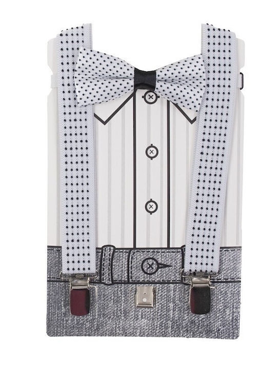 Papillon Kids Kids' Set Bow Tie with Suspenders White