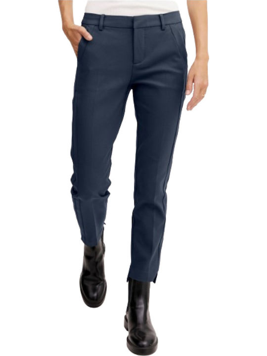 Fransa Women's Fabric Trousers in Slim Fit Navy...