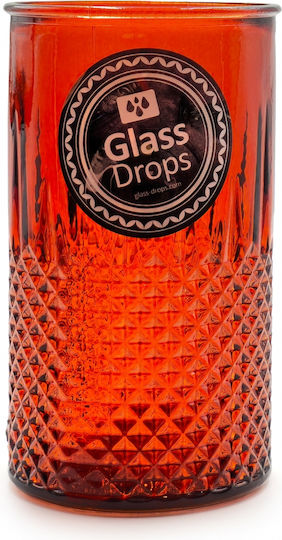 Glass Drops Glas Wasser aus Glas in Orange Farbe 450ml
