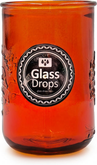 Glass Drops Glas Wasser aus Glas in Orange Farbe 400ml