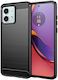 Techsuit Carbon Umschlag Rückseite Silikon Schwarz (Motorola Moto G84)