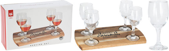 Excellent Houseware Σετ Ποτήρια για Λευκό Κρασί από Γυαλί Κολωνάτα 200ml 5τμχ