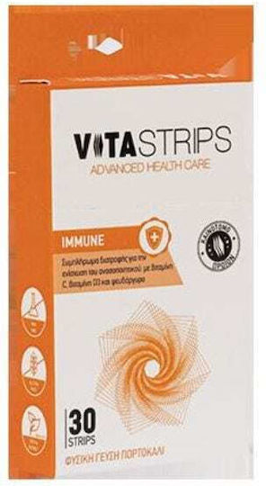 Vitastrips Συμπλήρωμα για την Ενίσχυση του Ανοσοποιητικού 30τμχ Πορτοκάλι