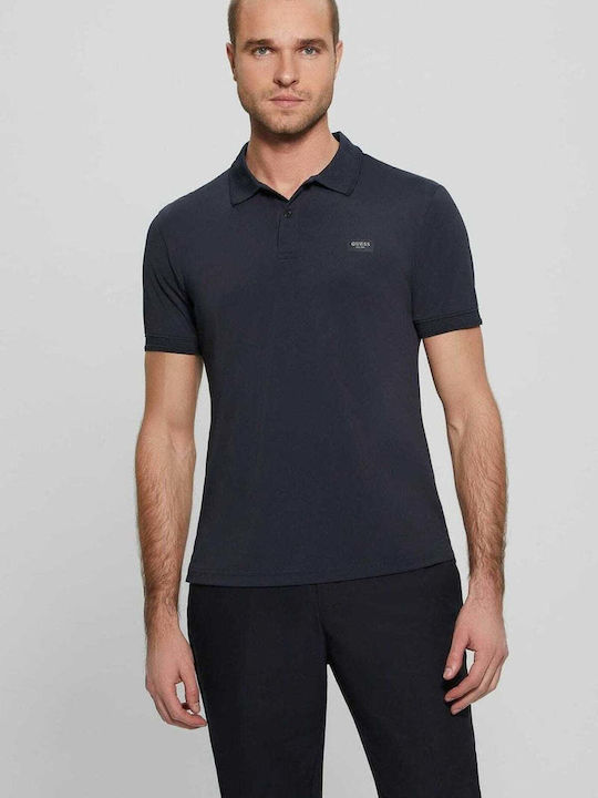 Guess Herren Shirt Kurzarm Polo Blau