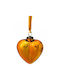 Hanging Heart Ornament Glass Gold 12.5cm