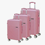 Bartuggi Travel Suitcases Hard Pink with 4 Wheels Set of 3pcs