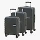 Bartuggi Travel Suitcases Hard Black with 4 Wheels Set 3pcs