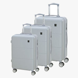 Bartuggi Travel Bags Hard Silver with 4 Wheels Set 3pcs