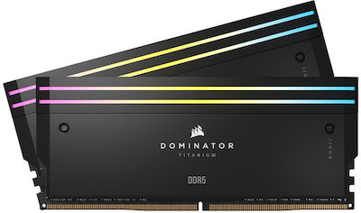 Corsair Dominator Titanium RGB XMP 64GB DDR5 RAM cu 2 module (2x32GB) și Viteză 6400 pentru Desktop