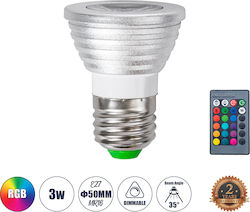 GloboStar Smart LED-Lampe 3W für Fassung E27 und Form MR16 RGB 240lm Dimmbar