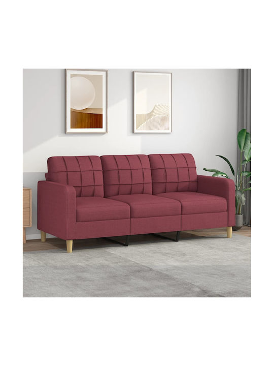 Τριθέσιος Καναπές Μπορντό 198x77x80εκ. 359105