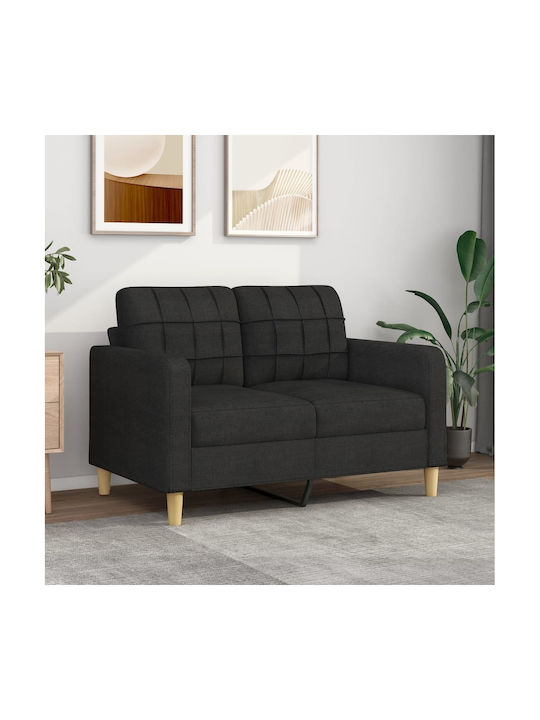 Two-Seater Fabric Sofa Black 138x77cm