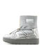 Synthetic Leather Snow Boots with Laces & Fur Gray