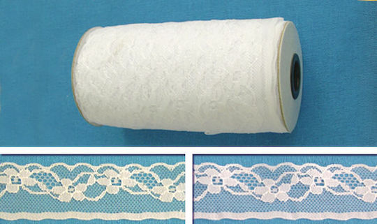 Paperpack Net Dantelă Panglică Monocromie Alb 45.5metri cu lățime 25mm