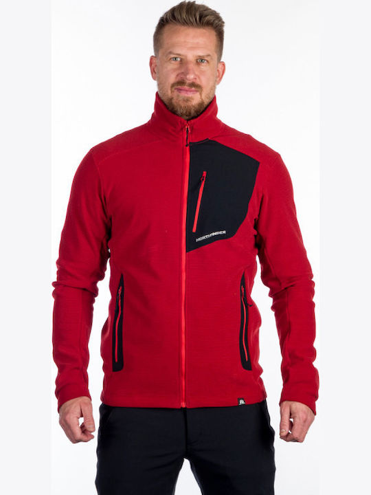 Northfinder Ανδρική Ζακέτα Fleece Κόκκινη