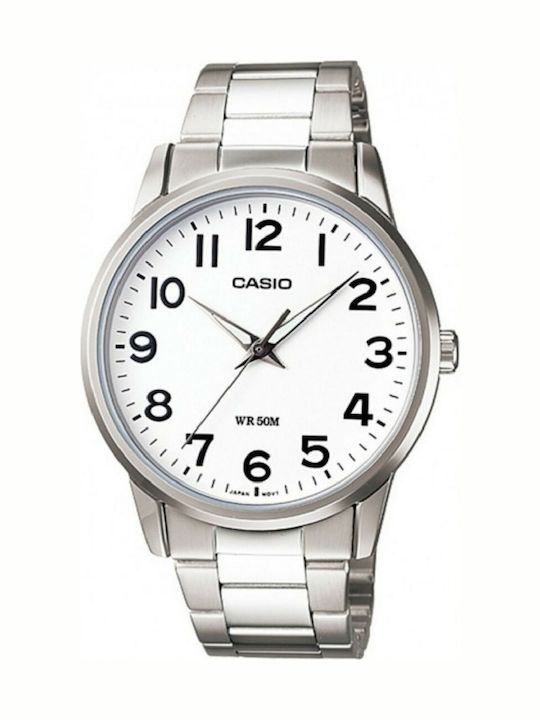 Casio Γυναικείο Ρολόι 30mm Μπαταρίας με Ασημί Α...