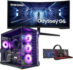 Vengeance Unity-Z3 + Samsung Odyssey G5 LC34G55TWWPXEN Gaming Desktop PC (Ryzen 5-7600/32GB DDR5/1TB SSD/Radeon RX 7700 XT/Kein OS)