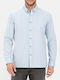 Long-sleeved Cotton Shirt Light Blue