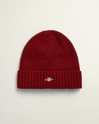 Gant Beanie Männer Beanie mit Rippstrick in Burgundisch Farbe