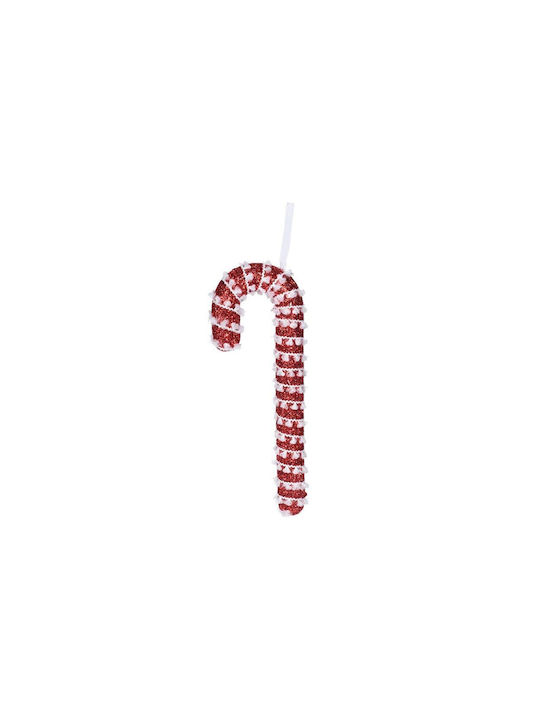 Candy Stick Ornament De Brad Baston Din Plastic Roșu 19x52cm Cu Sclipici