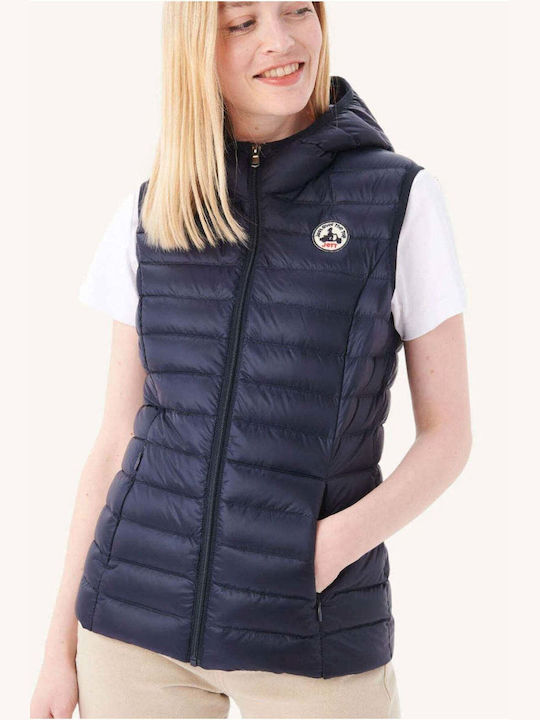 Just Over The Top Women's Short Puffer Jacket for Winter Blue