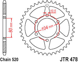 JT Sprockets Заден зъбен колело за Kawasaki Z750 JT Sprockets Заден зъбен колело за Kawasaki Z750