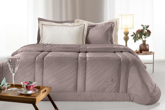 Guy Laroche Sherpa Comforter Double Size 180x220cm Crystal Melanze 590 GSM