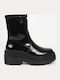 Stiefeletten Damen aus Lackleder Schwarz