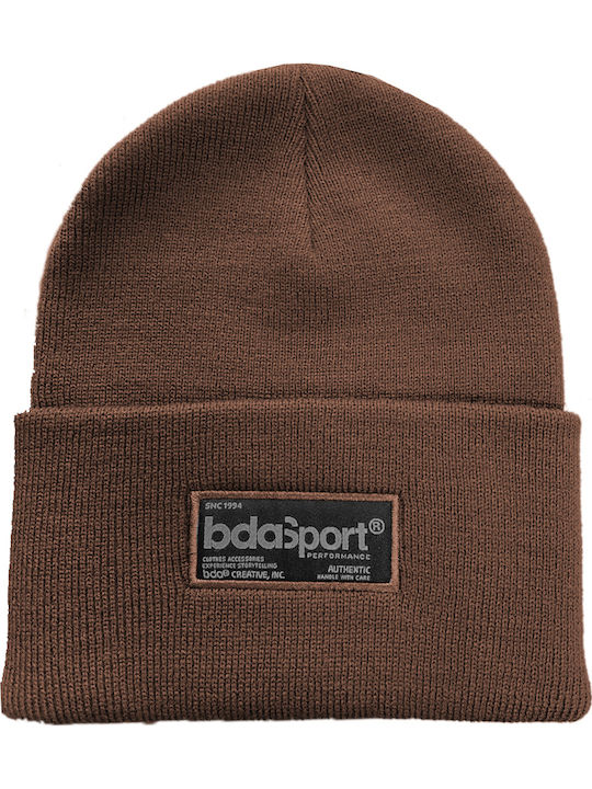 Beanie Unisex Σκούφος Πλεκτός σε Καφέ χρώμα