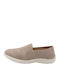 Damen Slip-Ons Leder Beigen