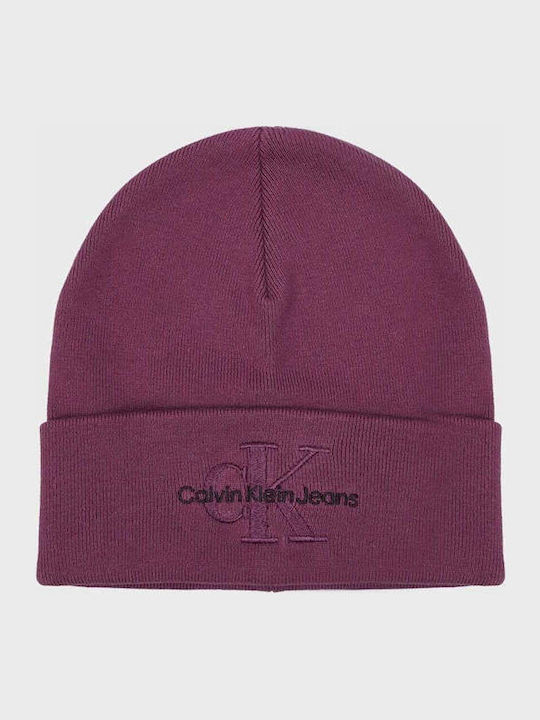 Beanie Unisex Σκούφος Πλεκτός σε Μωβ χρώμα