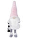 Beleuchtet Weihnachtliche Stoff Figur Zwerge Rosa Höhe 84cm