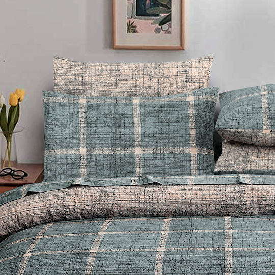 Casa Colori Javeria Σετ Μαξιλαροθήκες με Φάσα Olive 50x70εκ.