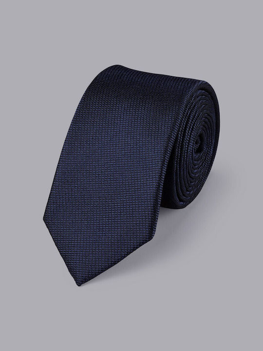 Charles Tyrwhitt Cravată pentru Bărbați Mătase Monocromie în Culorea Albastru