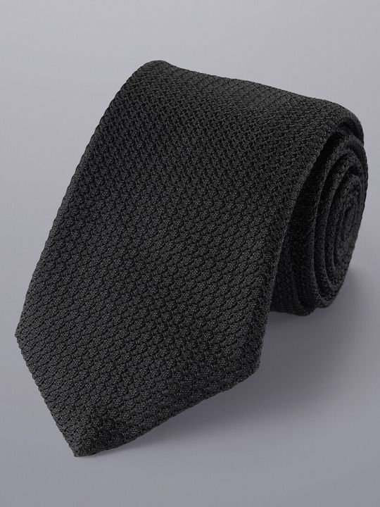 Charles Tyrwhitt Herren Krawatte Seide Monochrom in Schwarz Farbe