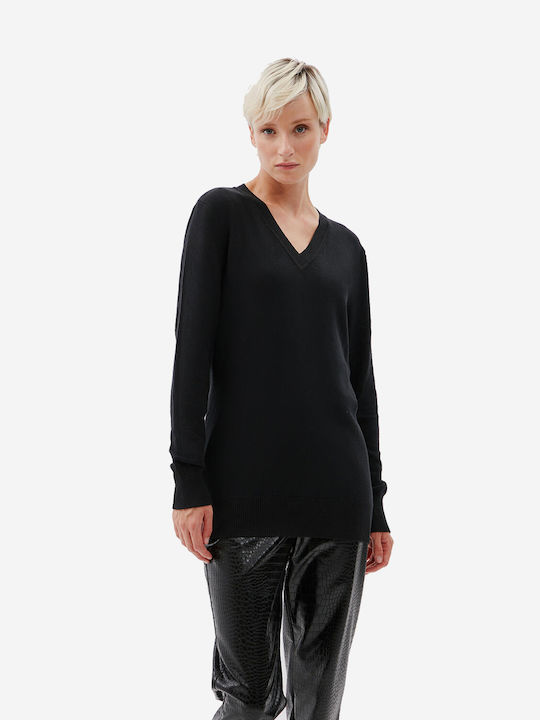 Bill Cost Women's Long Sleeve Pullover with V Neck Black