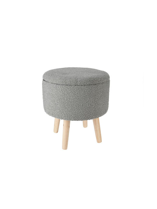 Stools For Living Room with Storage Space Upholstered with Fabric Grey 1pcs 35x35x40cm