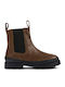Brutus Leather Kids Boots with Zipper Brown
