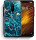 Smartfits Marble Blue Umschlag Rückseite Blau (Pocophone F1)