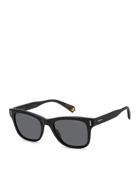 Polaroid Unisex Sunglasses with Black Plastic Frame and Gray Polarized Lens PLD6206/S 807/M9