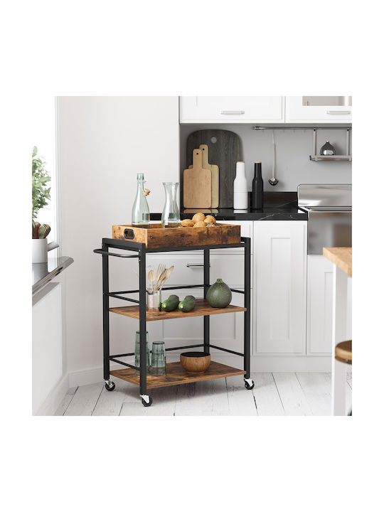 Songmics Tischspiel Holzregal 65x40x86cm Braune