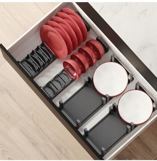 Emuca Plastic Cabinet Dish Rack in Gray Color 47x12cm