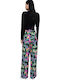 Women's Fabric Trousers Straight Line Black