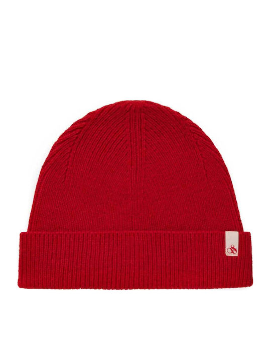 Beanie Unisex Σκούφος Πλεκτός σε Κόκκινο χρώμα