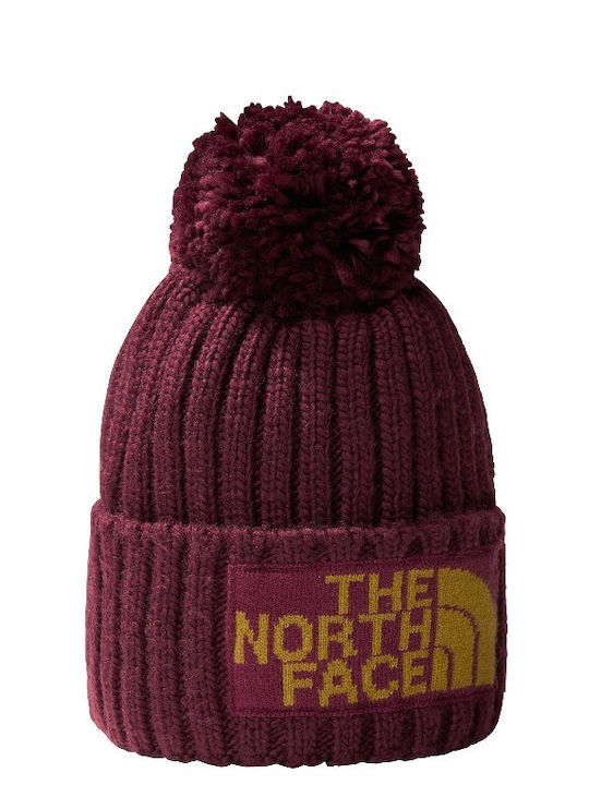 The North Face Knitted Beanie Cap Burgundy