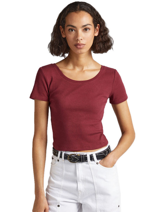 Pepe Jeans 'babette' Women's T-shirt Burgundy