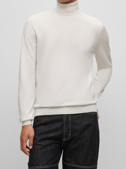 Hugo Boss Men's Long Sleeve Sweater Turtleneck White