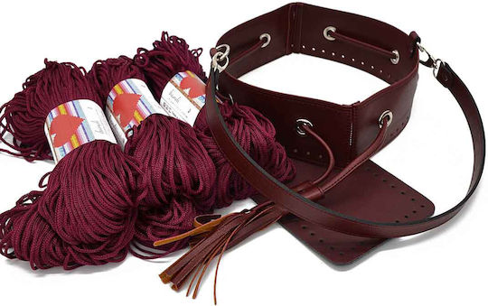 Handibrand Bottom for Knitted Bag Burgundy