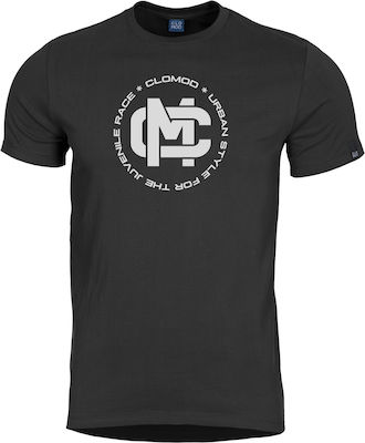 Pentagon Clomod Initials T-shirt-μπλουζάκι Μακό Καθημερινή Χρήση T-shirt in Black color