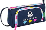 Safta Benetton Love Pencil Case Full with 1 Compartment Blue